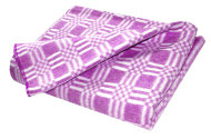 Одеяло байковое взрослое Клетка сложная фиолетовое (205 x 140 см)
