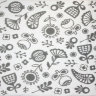 Купить Одеяло байковое детское Цветики серое (100 x 140 см) 