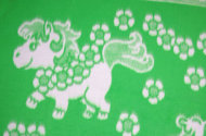 Одеяло байковое детское Цветочные лошадки зеленое (118 x 100 см)