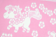 Одеяло байковое детское Цветочные лошадки розовое (118 x 100 см)