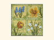 Салфетка из гобелена Первоцветы    (32 x 32 см)
