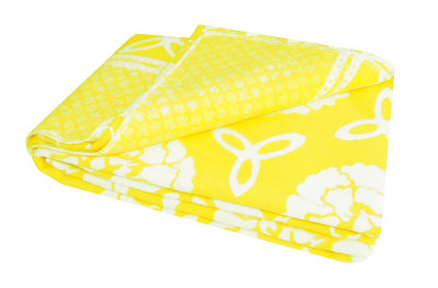 Купить Одеяло байковое взрослое Пионы желтое (212 x 150 см) 