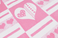 Одеяло байковое детское Сердечки розовое (118 x 100 см)