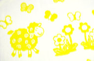 Одеяло байковое детское Овечки желтое (118 x 100 см)