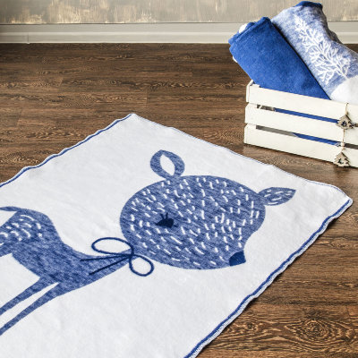 Купить Одеяло байковое детское Олененок сумеречно синее (140 x 100 см) 