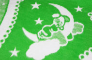 Одеяло байковое детское Кружева зеленое (140 x 100 см)