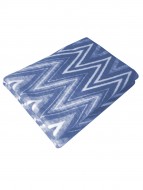 Скидка! Одеяло байковое взрослое Зигзаги синее (212 x 150 см) 1