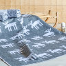 Купить Одеяло байковое взрослое Олени серое (212 x 150 см) 